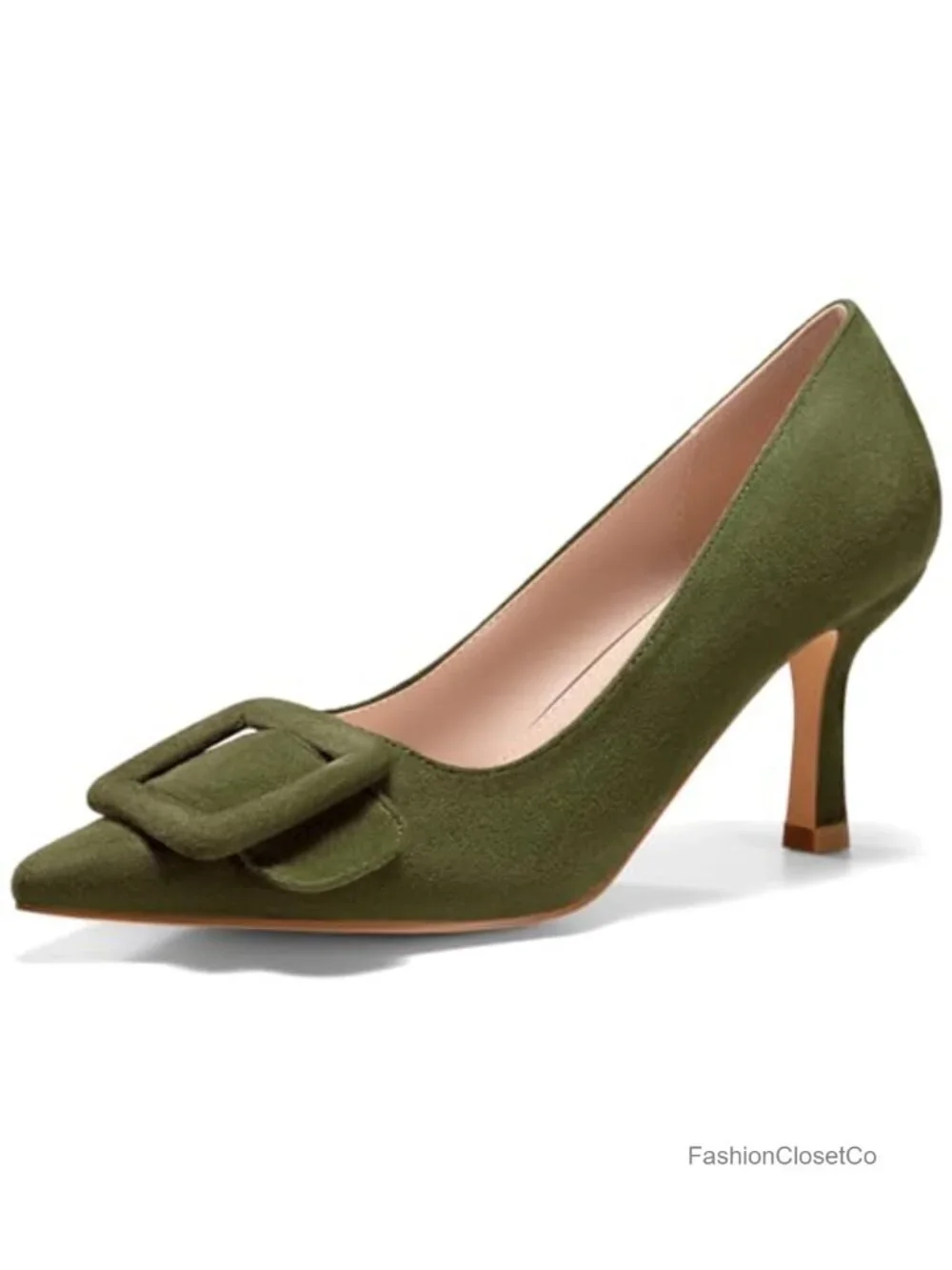 Women's Pointed Toe Stiletto Pumps Kitten Heel Slip On Suede Wedding Party Shoes